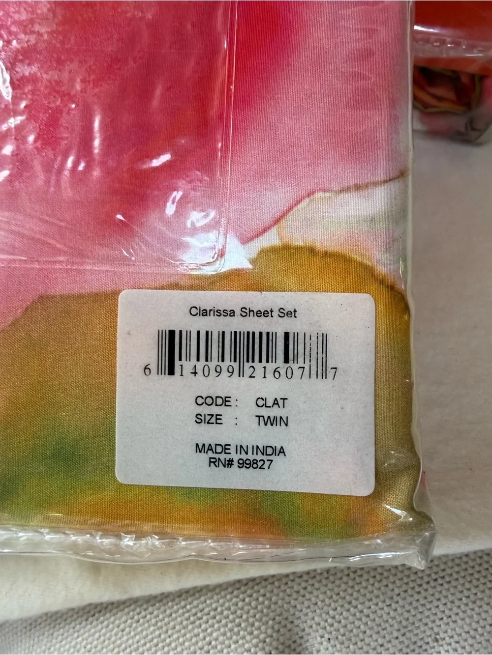 NEW set of 2 Twin Pine Cone Hill Watercolor Floral Sheet Set - Pink Orange Green